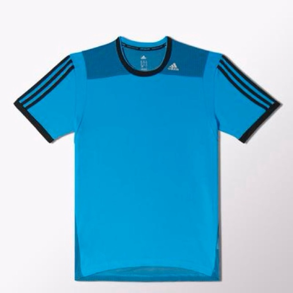 Adidas Mens Clima Training Tee - Solar Blue/Black - large